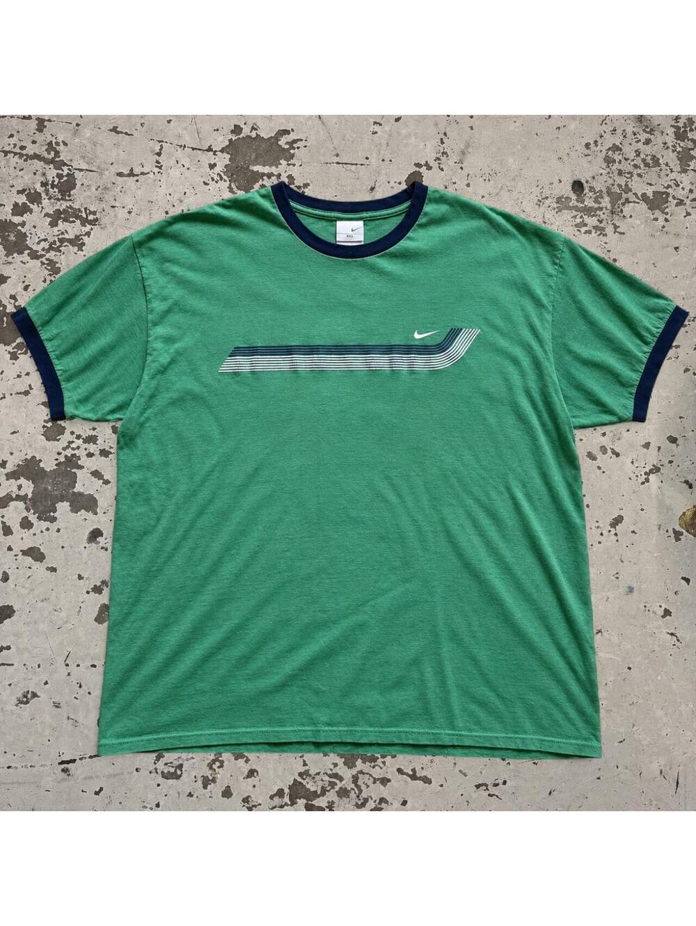 Mens Y2K vintage Nike grey tag ringer tee Size XXL